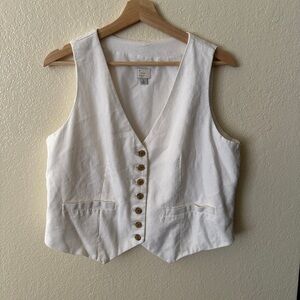 A New Day Cream Button-Up Vest